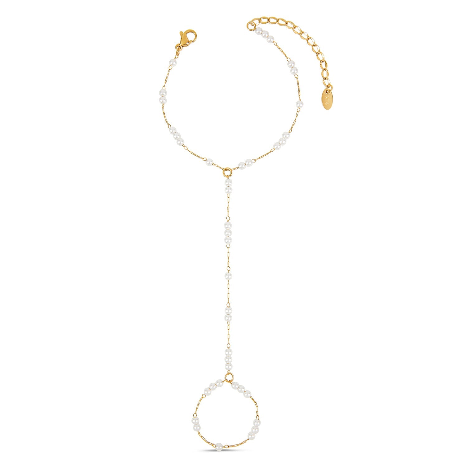 Gold Pearl Hand Chain