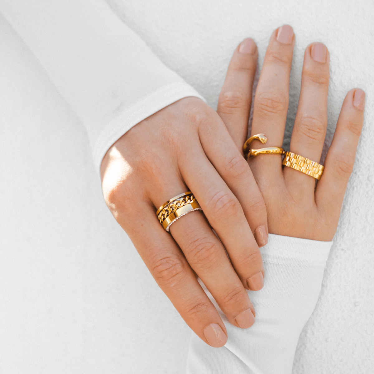 Gold Cuban Layers Ring